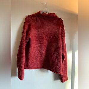 Madewell Red Women's Turtleneck Sweater Size M Wool Mix Winter Top Shirt